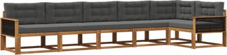 vidaXL Conjunto De Sof&aacute;s De Exterior 6 Uds. Natural Y Antracita Vidaxl