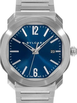 Bulgari Pre-owned Bvlgari Octo Roma Blue Dial Mens Watch 102856