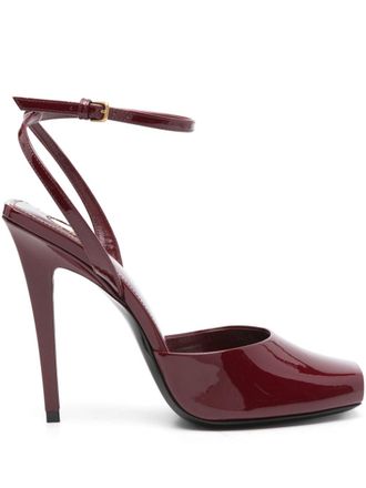 Saint Laurent 110mm La Scandale pumps - women - Patent Calf Leather/Calf Leather/Calf Leather/Other Materials - 37 - Red