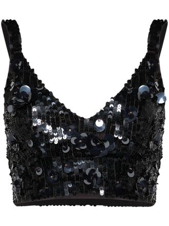 P.A.R.O.S.H. sequinned top - Blue