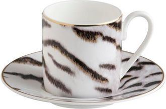 Roberto Cavalli Coffee Cup & Saucer with Luxury Box in Tiger at Nordstrom