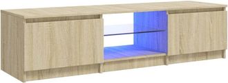 vidaXL Armario tv con luces led roble Sonoma 140x40x36 cm Vidaxl