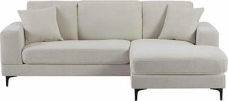 VENTE-UNIQUE.COM Sof&aacute; rinconera tela beige