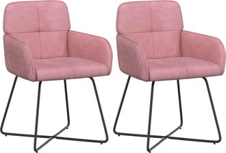 vidaXL Sillas De Comedor 2 Uds. Terciopelo Rosa 59 X 56,5 X 86 Cm Vidaxl