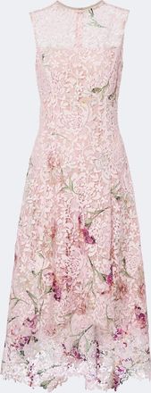 Oscar De La Renta Floral guipure lace cocktail dress