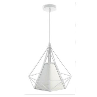 Trade Shop Trade Shop Traesio - Trade Shop - Lampadario Diamante Da Soffitto Sospeso Pendente Moderno Plafoniera E27 B20 - Blanco