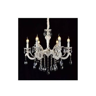 Trade Shop Trade Shop Traesio - Trade Shop - Lampadario Soffitto Classico 6 Bracci Attacco E14 Vetro Effetto Cristallo A01-6