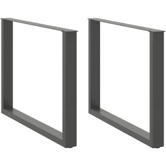 vidaXL Patas Para Mesa De Comedor En Forma De U (2 Unidades), Antracita, 100 X (72-73) Cm, Acero Vidaxl