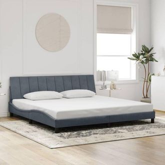 vidaXL Vidaxl - Estructura Cama Sin Colch&oacute;n Terciopelo Gris Oscuro 200x200 Cm