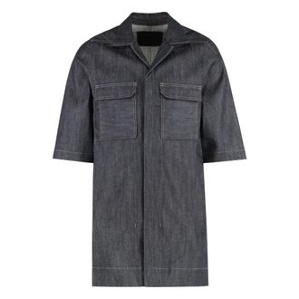 Rick Owens Denim Shirts, male, Blue, Size: L Denim Overshirt