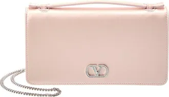Valentino Vlogo Signature Satin Wallet On Chain