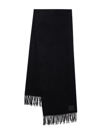 Anine Bing Augustina fringed wool scarf - women - Wool - One Size - Black