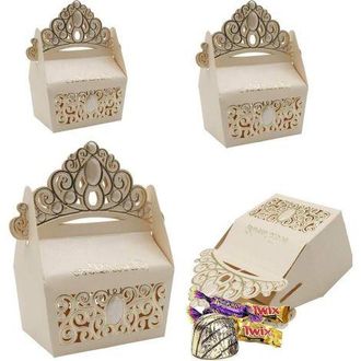 OEM Cajas De Regalo Con 25 Caramelos, Cajas De Papel Con Forma De Corona Para Bodas Y Baby Showers
