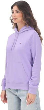Tommy Jeans Hoodies & sweatvesten, Dames, Paars, XS, Paarse Hoodie Sweatshirt Essential Design