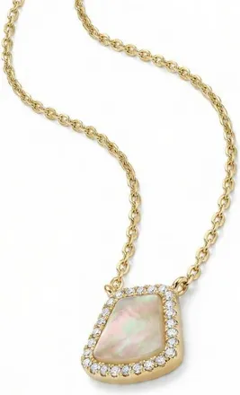 Argento Vivo Pav&eacute; Crystal Mother-of-Pearl Pendant Necklace in Gold at Nordstrom