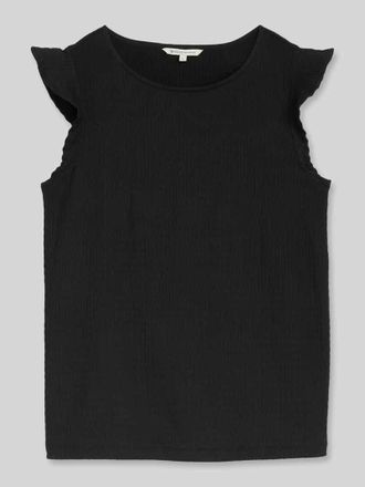 Tom Tailor Denim Loose Fit Top in Crinkle-Optik in Black, Gr&ouml;&szlig;e XS