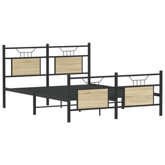 Berkfield Home Durable Bed Frame without Mattress Sonoma Oak 140x200 cm Engineer in Brown