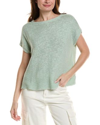 Eileen Fisher Bateau Neck Linen-Blend Sweater