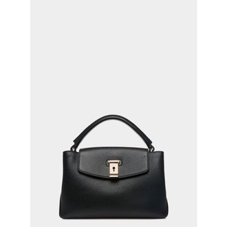 Bally Lock Me Small Top Handle Bag In Grained Leather in Black at Nordstrom