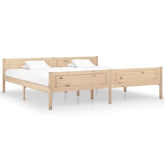 Berkfield Home Bed Frame Solid Pinewood 200x200 cm in Brown