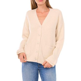 CeCe by Cynthia Steffe Ruffle Cuff Cardigan in Birch at Nordstrom Rack, Size X-Large