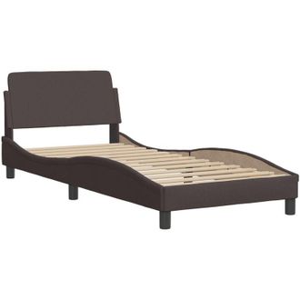 vidaXL Estructura De Cama Sin Colch&oacute;n Tela Marr&oacute;n Oscuro 90x200 Cm Vidaxl