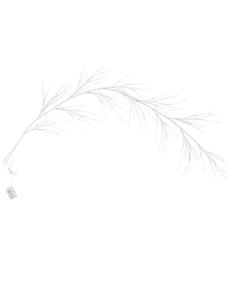 Nearly Natural 6ft Pre-Lit Artificial White Birch Garland with 48 Warm White LED Lights