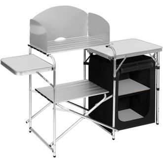 Woltu Woltu - Cocina De Camping Armario De Camping Mesa Plegable Mesa De Acampada Aluminio Con Bolsa De Almacenamiento Armario De Acampada