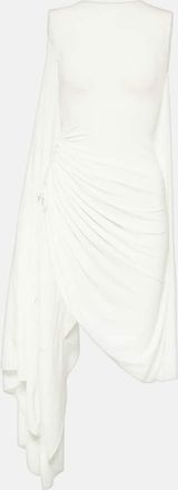 Alaia Asymmetric draped jersey minidress