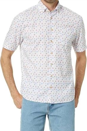 Johnnie-O Crush Short Sleeve Button Down Shirt In White