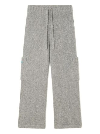 Alanui drawstring knitted trousers - men - Cashmere/Silk - M - Grey