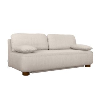 Sweeek Sof&aacute; cama de terciopelo de pana, 3 plazas, gris beige
