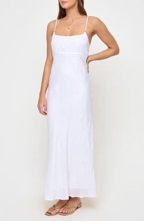 L*Space Moonrise Linen Maxi Dress in White at Nordstrom Rack, Size Medium