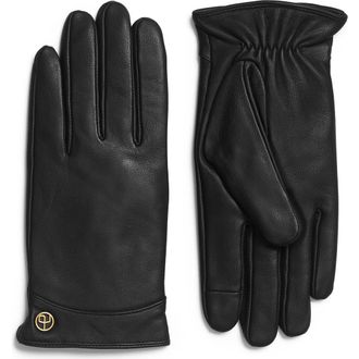 Rag & Bone Joni Cashmere Lined Leather Gloves in Black at Nordstrom, Size Medium