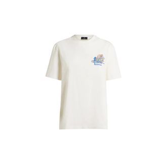Etro Etro, T-Shirts, female, White, Size: S T-Shirt with Embroidered Logo