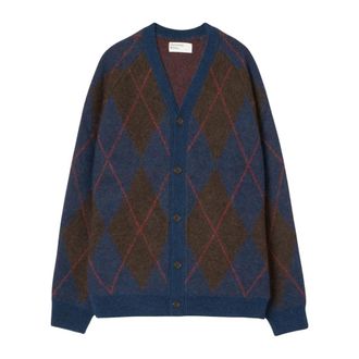 Universal Works David Cardigan - Heren - Truien - Blauw - Maat: XL Wol
