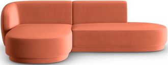 CXL by Christian Lacroix 4-Sitzer Designer Ecksofa Lionel mit Ottomane - Samtbezug Coral