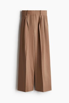 H&M Weite Hose aus Leinenmix - Dunkelbeige