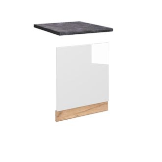 Vicco Panel Frontal Fame-line, Blanco Alto Brillo, 60 Cm, Et Antracita, Vicco