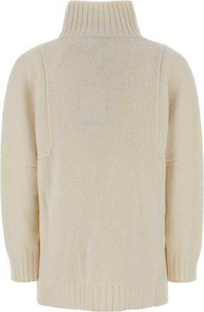 Max Mara Womens White Cashmere Aceti Sweater Bianco Exterior: Maglieria