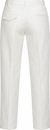 Tagliatore Mens Trousers Pleated Ivory Stretch Cotton