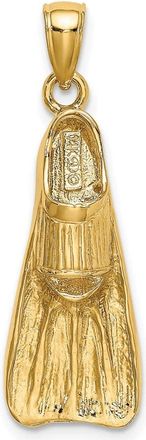 Diamond2Deal 14k Yellow Gold 3-D Scuba Flipper Charm