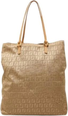 Fendi Pre-owned Tote Bags, female, Beige, Size: ONE SIZE Pre-owned Vintage Tote Bag