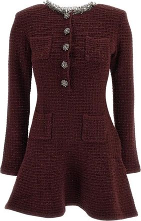 Self Portrait Mini abito in maglia di viscosa - - Dresses - Donna - Rosso - M
