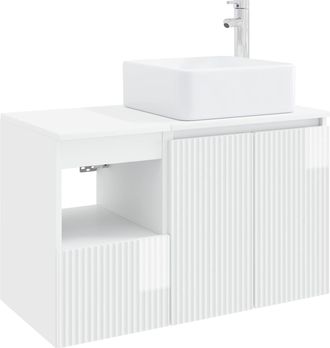 vidaXL Juego De Muebles De Ba&ntilde;o 2 Uds. Blanco Brillante Vidaxl