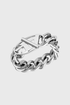 Diesel Stainless Steel Soft Chain Ring - Rings - Unisex - Silver