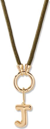 Brook & York Kai Initial Charm Necklace in Gold/Olive J at Nordstrom