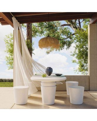 TOV Furniture Tov Furniture Margot Faux Plaster Indoor/Outdoor Concrete 83In Oval Dining Table