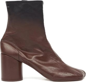 Maison Margiela Bruine Blokhak Tabi Laarzen - Dames - Laarzen met Hak - Bruin - 38 EU - Schoenen