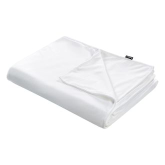 Beliani Funda De Manta Pesada Moderna Tejido Liso Poli&eacute;ster Textil Dormitorio 100 X 150 Cm Blanca Rhea